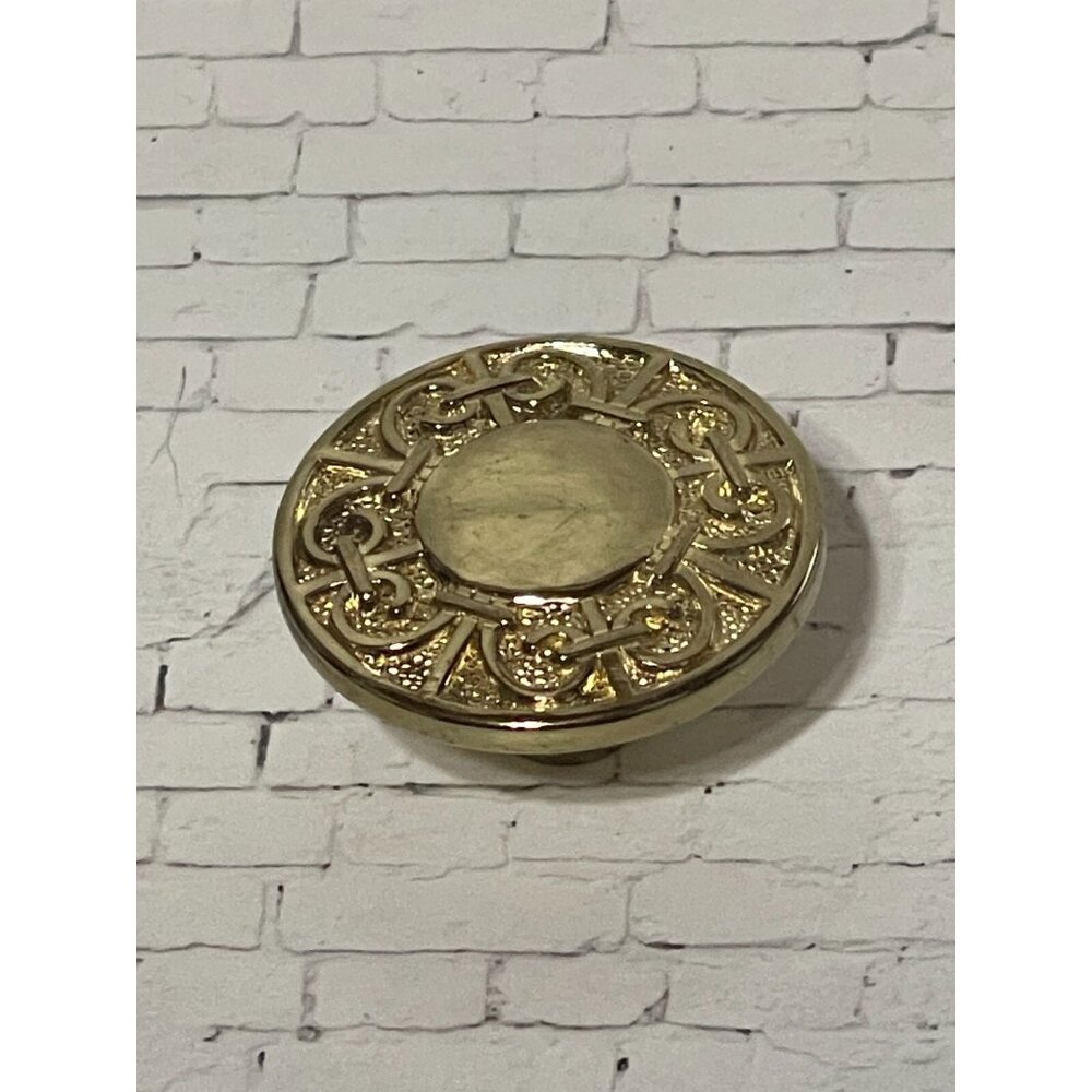 Vintage Amerock 1 1/4" Gold (ornate front) Drawer Cabinet Knob Pulls - lot of 10
